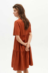 Kleid Hemp Fresia Dress Clay Red